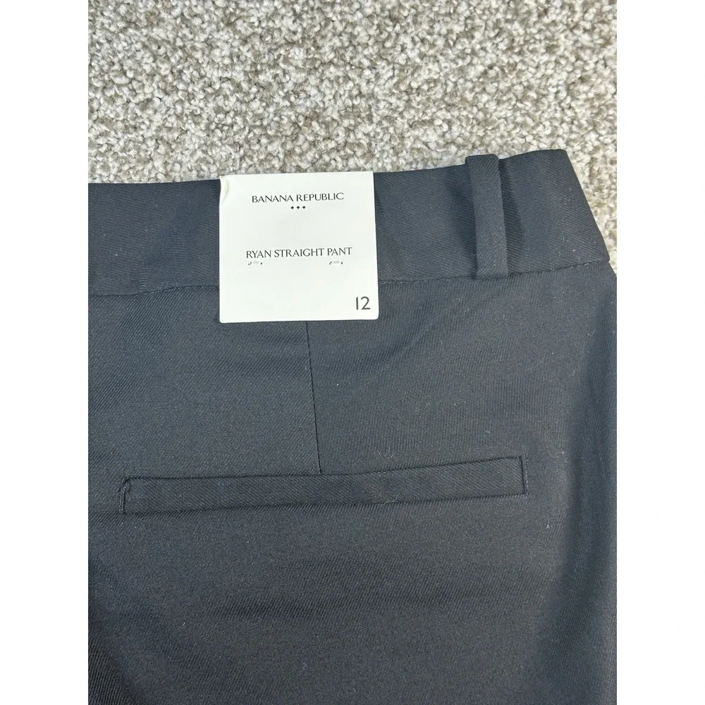 Banana Republic Ryan Fit Black Wool Blend Ankle Pants Womens 12‎ NWT Preppy
